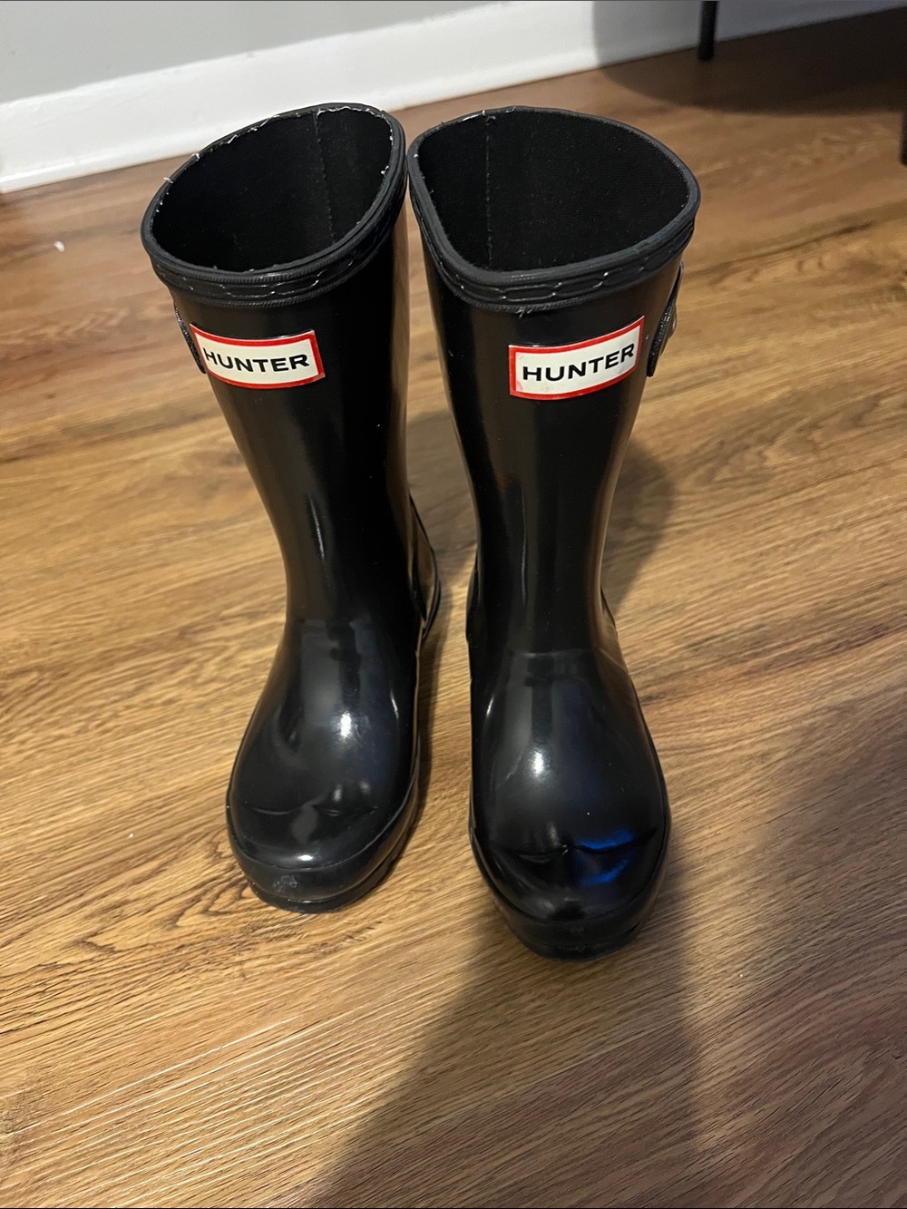 Hunter Kids Glossy Black Tall Rain Boots